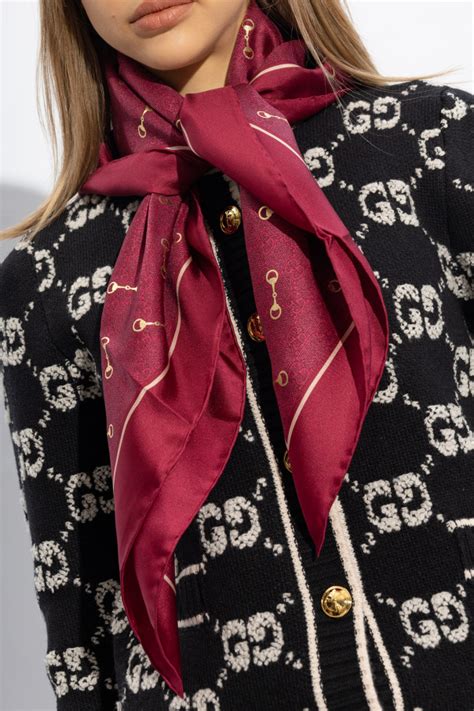 gucci silk shawl for women|gucci scarf with fur trim.